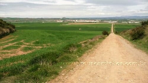 Vista de Santo Domingo de la Calzada, ao fundo, na última grande descida.