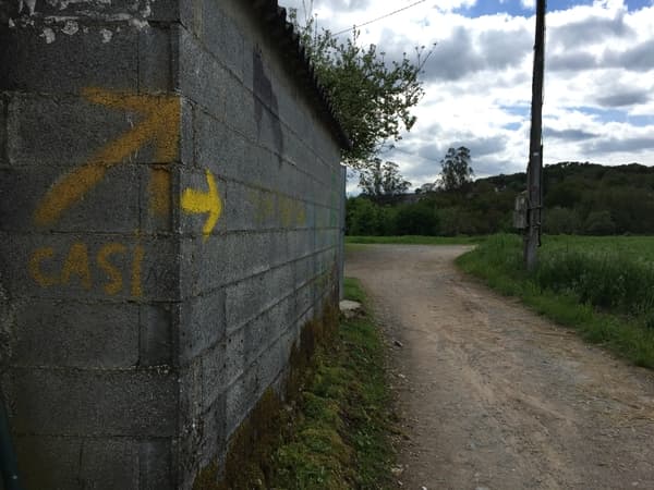 Foto de uma parede com a inscrição Casi (quase, em espanhol)